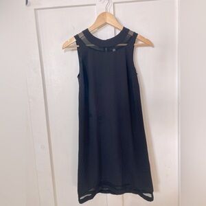 KENSIE XS sleeveless little black midi dress lined exposed metal zipper